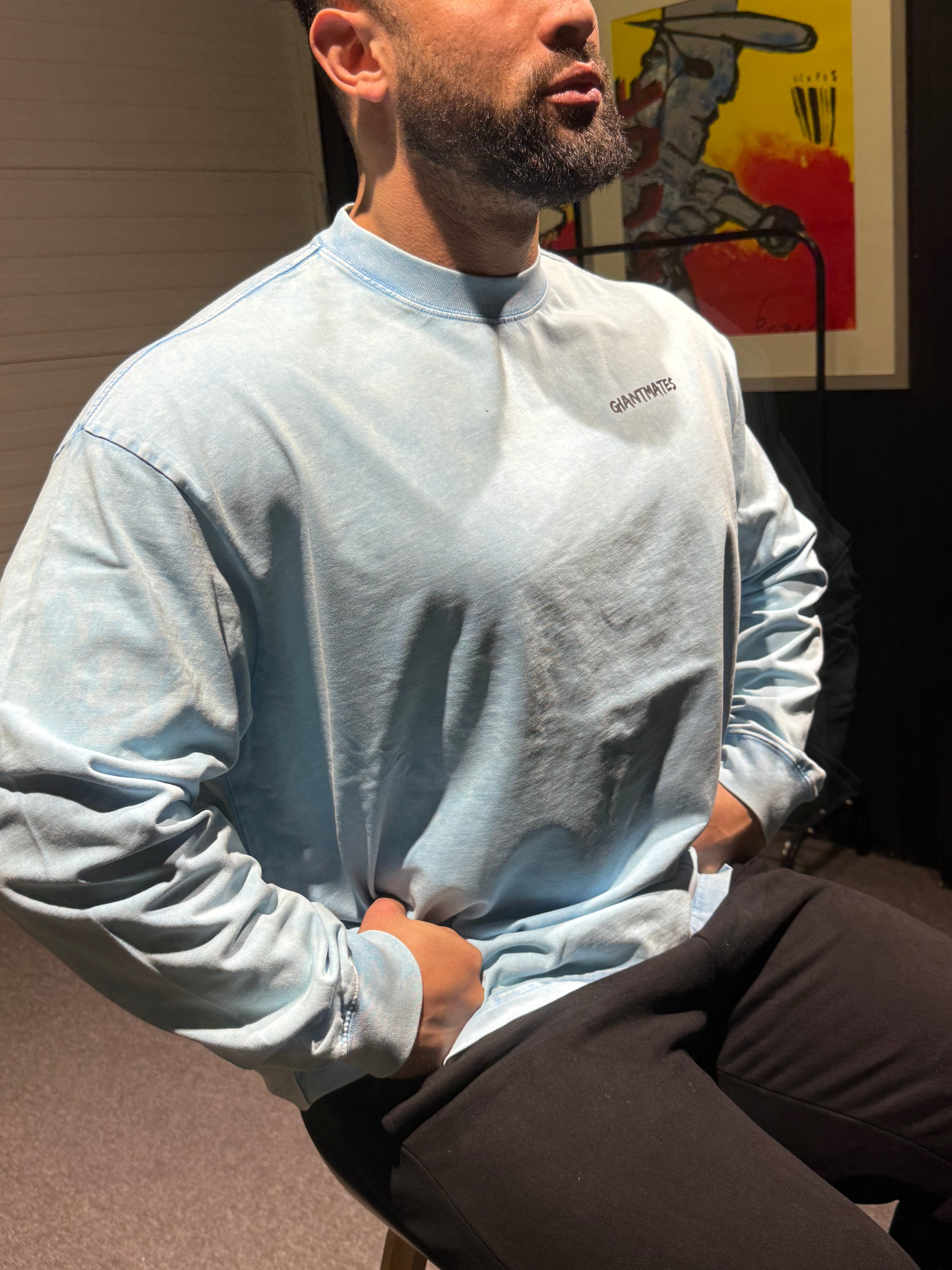 Giant muscle hoodie light blue