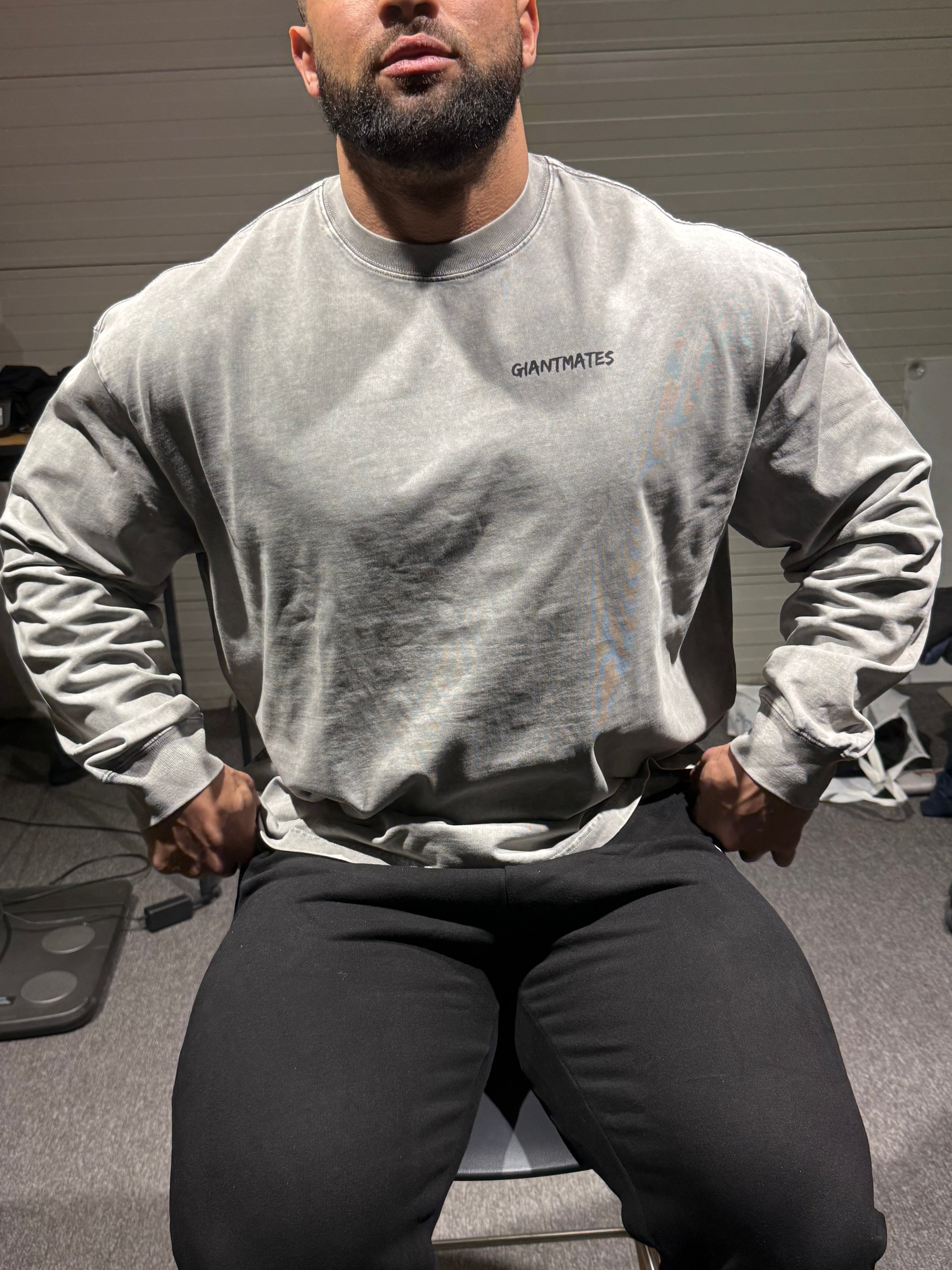 Giant muscle hoodie Light grey